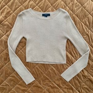 F21- Beige Cropped Sweater